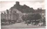 cpsm 95 La Roche-Guyon  Le Château  le Donjon et la vielile Fontaine (automobiles 4cv )