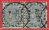 miniature Inde britannique n°33 (x2) 0,5a vert 1882-88 o