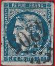 France - 1871 - Y&T 46B report 2 (o) - Cancelled - Used (d)