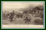 miniature CPA illustr. Seignol 1914 Atrocités Allemandes, Paysans fuyant...voy. (FM) 1914 (nom masqué verso BE