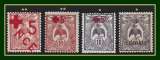 Nouvelle Calédonie N° 110 ** - 111 ** - 112 * - 113 * surchargés Croix Rouge 1915 + Cagou 1918
