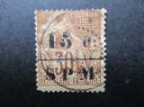 saint pierre et miquelon y & t 12 obl 1885