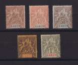 GABON  YT   n° 24-26-28-29-30   neuf *    1904