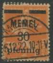 MEMEL oblitéré N° 21