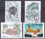 FRANCE 4 timbres non adhésifs de 2024 oblitérés ROND  