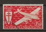 SAINT PIERRE ET MIQUELON  POSTE AERIENNE ANNEE 1942   Y.T N°5 OBLI cote 1€ 