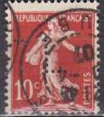 FRANCE N° 134 de 1906 semeuse avec sol perforée C.L. oblitérée