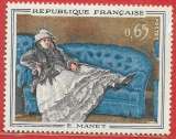 miniature France n°1364a Manet 65c variété (liseré blanc) 1962 **