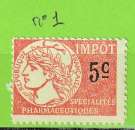SPECIALITES PHARMACEUTIQUES YT N°1 NEUF**