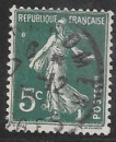 France - YT  137  obl - Semeuse (1907)