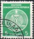 Emblème de la RDA (marteau et compas), 5 Pf, fond ligné (1954) - YT Service 18 °