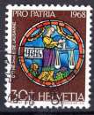 miniature SUISSE 1968 POUR LA PATRIE VITRAUX DE LA CATHEDRALE DE LAUSANNE  OBLITERE