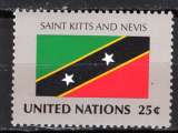 miniature NATIONS UNIES NEW YORK 1989 DRAPEAU DE SAINT CHRISTOPHE NEUF**