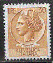 miniature Italie - YT  716A  obl  - Monnaie syracusaine, filigrane étoiles (1955)