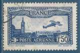 miniature Poste aérienne N°6 Avion survolant Marseille 1F50 bleu oblitéré