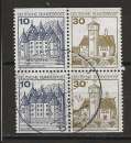 miniature ALLEMAGNE  RFA  ANNEE 1977 Y.T N°762b-763b OBLI  bloc de 4