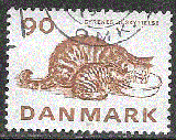 miniature Danemark - YT  612  obl - Chats (1975)