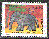 miniature Suède - YT  1702  obl   -  Dessin d'enfant (1992)