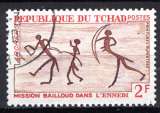 miniature TCHAD 1967 MISSION BAILLOUD  DANS L'ENNEDI LA PAIRE OBLITERE