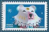 N°1800 Animaux en papier - ours autoadhésif oblitéré