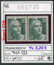 miniature France 1945 - Michel 701 -  Yvert 728 - ** mnh neuf - paire