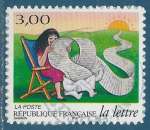 N°3071 / N°14 Journées de la lettre - lecture de la lettre autoadhésif oblitéré
