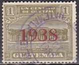 GUATEMALA N° 298Ba de 1938 oblitéré (surcharge rouge)