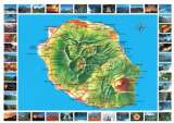 miniature La Réunion (974), CPM, la carte de l'ïle & multivue de sites