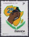 miniature Rwanda 1988 Y&T 1269 neuf ** gomme mate - Anniversaire de l'O.U.A. 