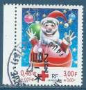 N°3436a Croix-Rouge 2001 - Père Noël oblitéré (issu de carnet)