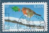 N°3622 / N°37 Meilleurs vœux - rouge-gorge autoadhésif oblitéré