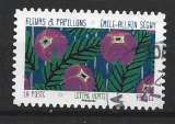 miniature 2023 FRANCE Adhésif 2281 oblitéré, cachet rond, fleurs et papillons