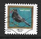 2025 FRANCE Adhésif 2536 oblitéré, oiseau, merle
